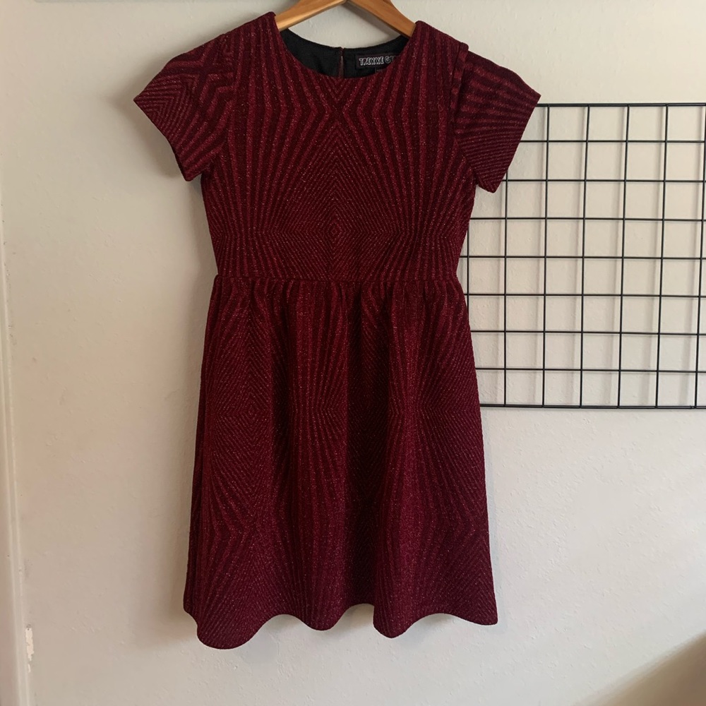 Trixxi Godet Glitter Knit Dress